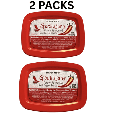 Trader Joe’s Gochujang Korean Fermented Red Pepper Paste 7.05 oz Authentic Korean Condiment Spicy, Sweet & Savory Umami Sauce Pack of 2
