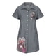 thumbnail image 4 of Vestido de camisa de bolsillo de un solo pecho de manga corta con estampado de solapa informal de moda para mujer Pompotops  ghjkhdj16085, 4 of 8