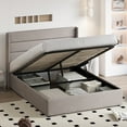 thumbnail image 3 of Einfach Queen Size Lift up Platform Storage Bed Frame with Fabric Upholstered Wingback Panel Headboard, Beige, 3 of 12