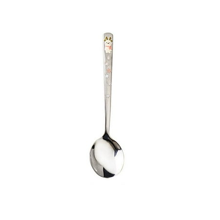 

Cute Cartoon Dessert Spoons Long-handled Stirring Spoon Household Tableware Dinner Tablespoons Stainless Steel Kitchen Spoon