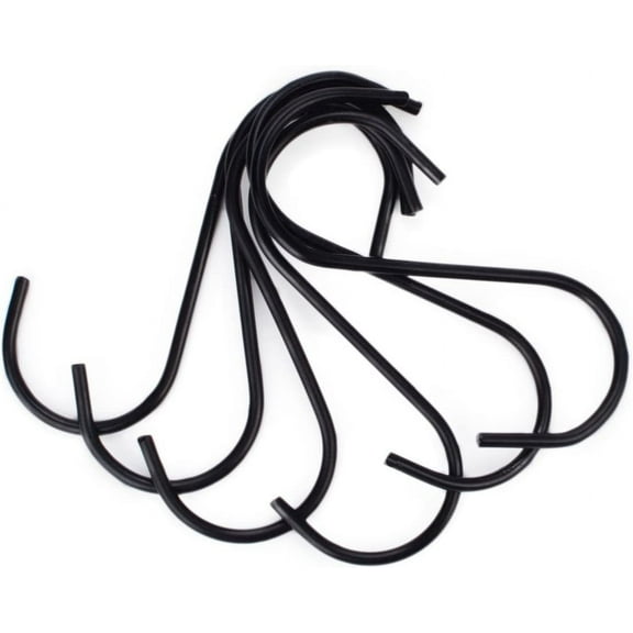 20 Pack S Hooks 3.4 Inch Heavy Duty Max 40 Lbs Rack Hooks Stainless Black Metal Hanging Hooks for Pans Pots Kitchenware Mugs Towels Handbags Clothes Plants, Multipurpose Utility Hooks