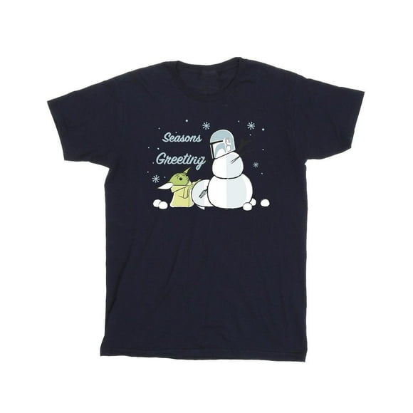 Star Wars Mandalorian Mens Seasons Greetings Cotton T-Shirt