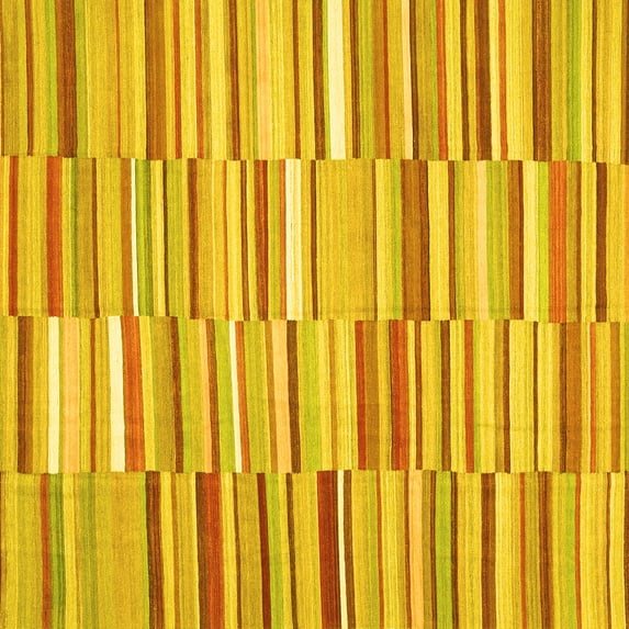 Ahgly Company Indoor Square Southwestern Yellow Country Area Rugs, 7' Square