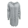 thumbnail image 4 of Breezora Women Chunky Knit Open Front Cardigan Sweater Coat with Pockets Hooded Outdoor Comfort XXL Size Grey, 4 of 8