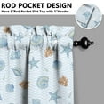 thumbnail image 5 of Kitchen Curtains 24 Inch Short - 3 Panel Set, Seashell Starfish Nautical Print, Rod Pocket Window Curtain for Tropical Beach Farmhouse, Sea Coral Cute Design, Easy Wash, 5 of 6