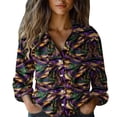 thumbnail image 2 of Womens Summer Tops Printed Shirt Women's Long Sleeve Shirt Breathable Versatile Casual Shirt, 2 of 6