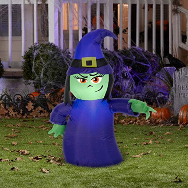 Gemmy Industries Attitude Witch Lighted Halloween Inflatable 42 in. H x ...