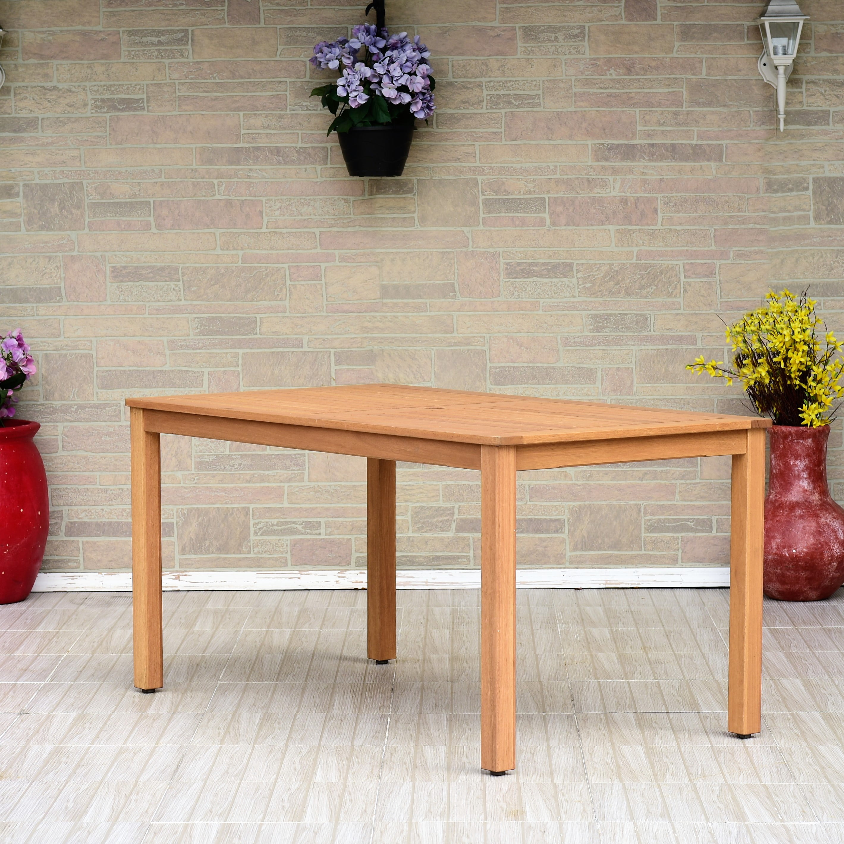 Amazonia Arlon Teak Finish 5 Pieces Rectangular Patio Dining Set