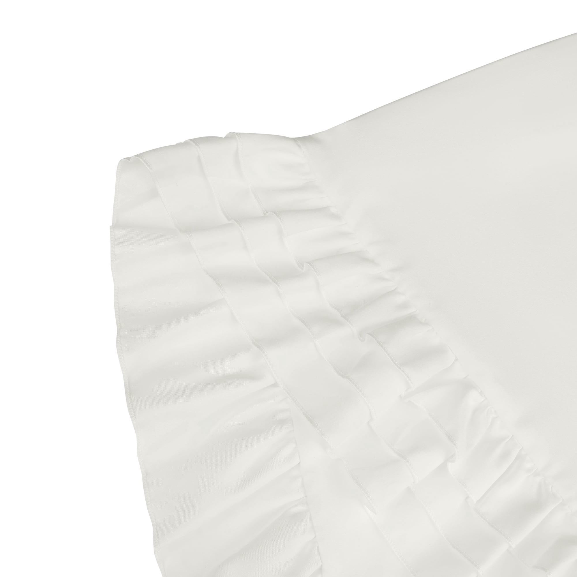 Unique Bargains Triple Ruffle Bedding Pillow Shams Set of 2 with Envelope Closure White Queen