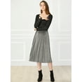 thumbnail image 4 of INSPIRE CHIC Jupe Midi Plissée en Velours Taille Haute Élastique pour Femmes, 4 of 6