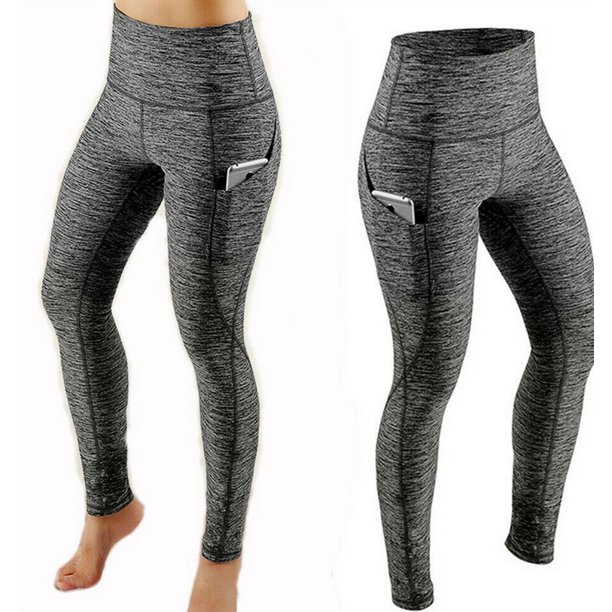 Ropa interior deportiva con bolsillos laterales que adelgaza la cintura alta y la cadera para pantalones de yoga de mujer