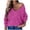 Hot Pink, variant on Lindreshi Sweaters for Women Fall Fashion WinterFashion Women Casual Long Sleeve Casual Solid Hollow Knit Sweater Tops