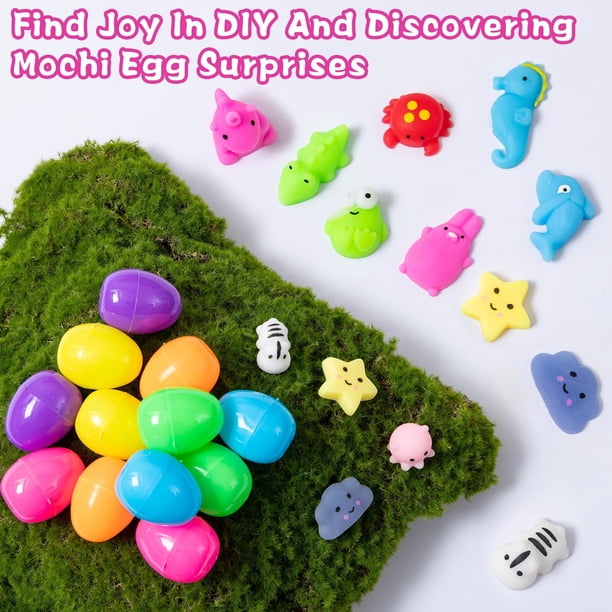 Pack De 24 Huevos De Pascua Con Sorpresa - Juguetes Mochi Squishy Anti-estrés - 24 Diseños Diferentes - Ideal Para Cestas, Cazas Y Decoración De Pascua
