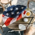 thumbnail image 2 of American Flag Golf Round Tablecloth, Fitted Table Cover with Elastic for 36"-44" Round Tables, 4th of July Farmhouse Vintage Wood Grain Table Cloth Outdoor Indoor Dinning Party Waterproof Tablecloths, 2 of 7