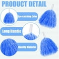 thumbnail image 3 of Cheering Team PomPoms Accessories,QZS Cheerleading Cheer Pompoms with Plastic Handles for Basketball Spirit Sports,15Pack,Blue, 3 of 6