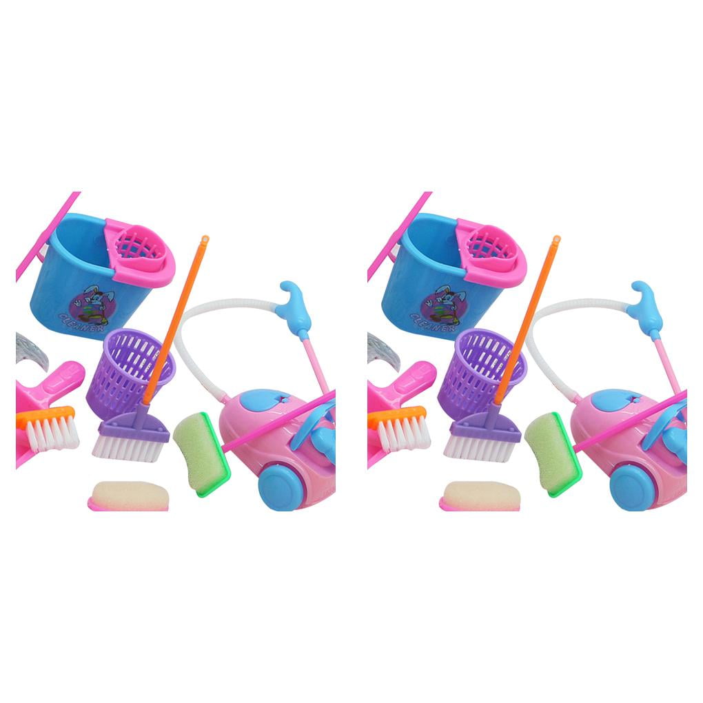 9Pcs/Set Cleaning Tool Kids Pretend Play Preschool Learning Toys Broom Set C2F2 