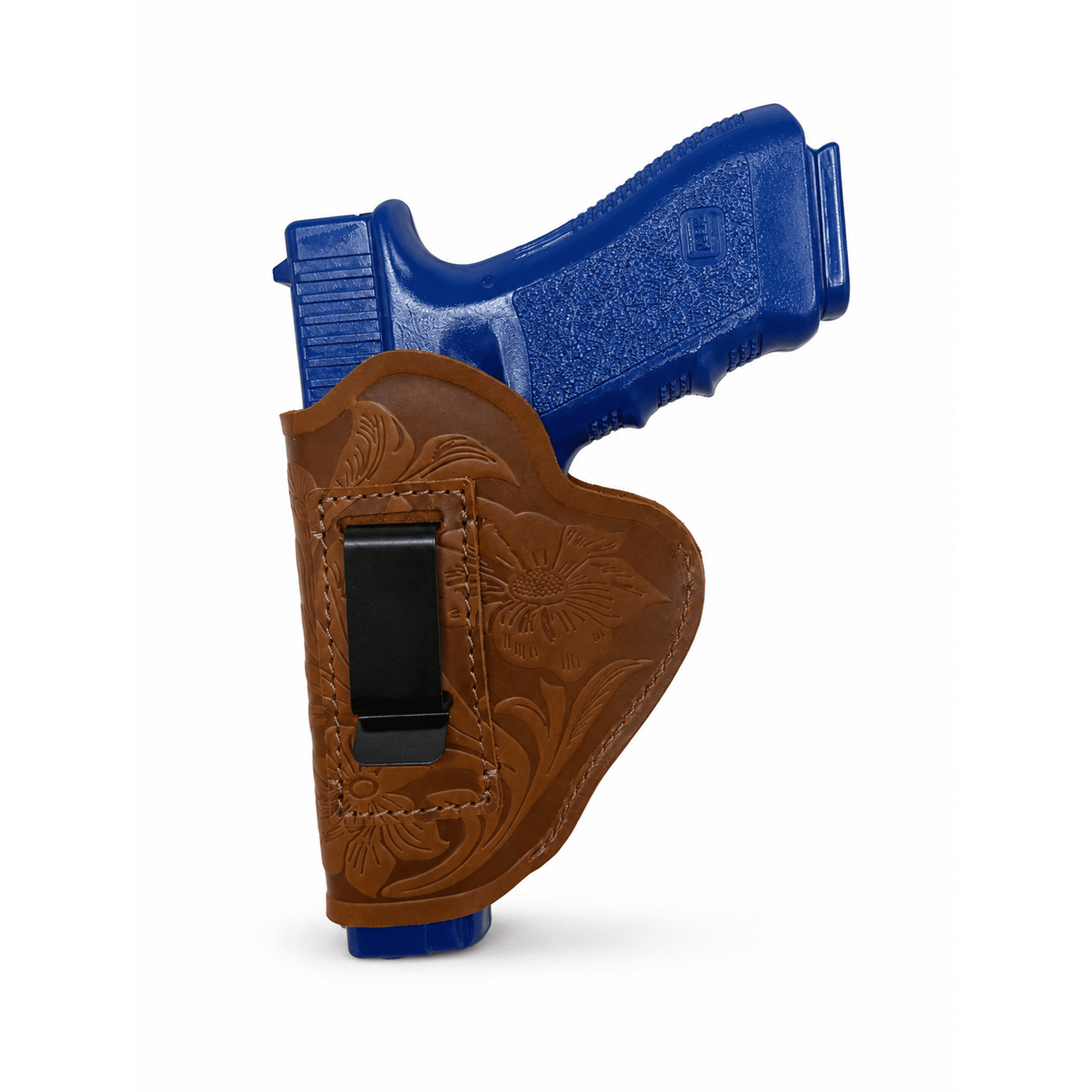 Saddle Mate Floral Embossed Buffalo Leather Holster Right Handed