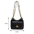 thumbnail image 2 of Bolso bandolera pequeño con cadena de diamantes, estilo cubo, de PU, para mujer, para viajes diarios, color negro, 2 of 5