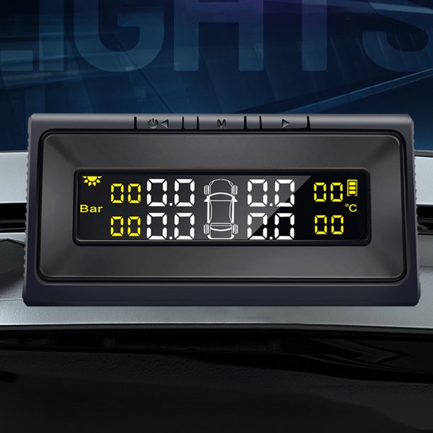 Monitor TPMS con energía Solar de 3,7 V, alarma, Monitor de presión de neumáticos USB, accesorios para automóviles