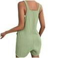 thumbnail image 4 of WCMZJ Metal Chain Romper Women Dressy Short Jumpsuit Romper with Pockets One Piece Shorts Elegant Rompers Outfits for Womens Green S, 4 of 7