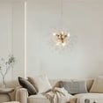 thumbnail image 3 of Modern 8-Lights Sputnik Chandelier Lighting, Small Dandelion Gold Ceiling Pendant Light Fixtures, Round Firework Crystal Hanging Lamp for Dining Room Bedroom Kitchen Island, 3 of 6