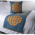 thumbnail image 4 of The HomeCentric Blue Bed Runner, Full Size 68"x18" Decorative Bed Runner With 2 Matching Pillow Cover, Blue Cotton Bed Scarf in Quilted, Beehive Denim With Applique - Denim Love, 4 of 5
