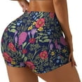 thumbnail image 1 of Fotbe Floral Shorts Sin Costuras – Shorts Deportivos de Cintura Alta para Mujer, Elásticos para Gimnasio, Yoga, Running o Ciclismo-Small, 1 of 8