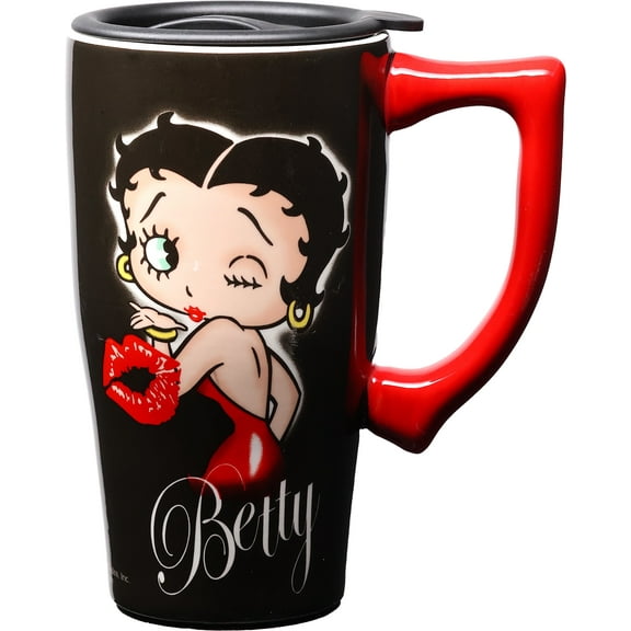 BETTY BOOP 18 OUNCE CERAMIC TRAVEL MUG