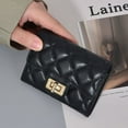 thumbnail image 4 of Portable Fashion Design PU Leather Solid Color Bank Card Holder Coin Purse Short Clutch Bag Rhombus Card Bag Korean Style Wallets Women Card Bag PINK, 4 of 8