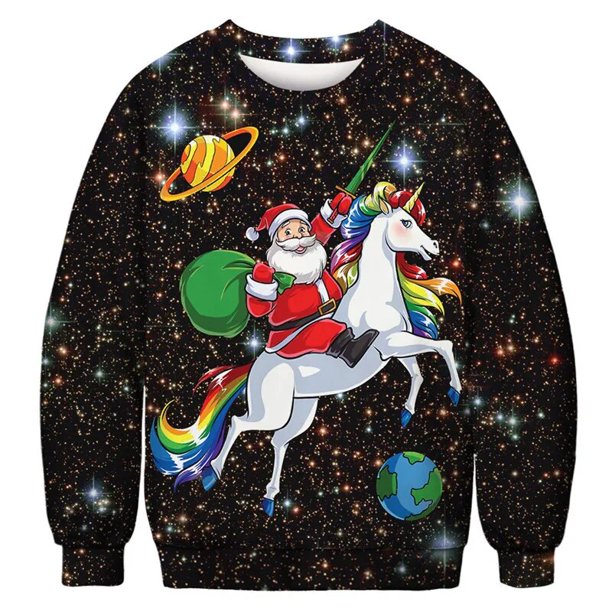 Divertidas sudaderas con capucha navideñas Harajuku para hombre, sudaderas de estilo Hip Hop a la moda para parejas, camisetas informales de otoño con cuello redondo, camisetas de gran tamaño para muj