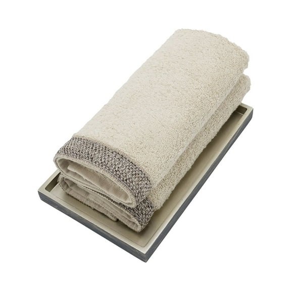 Camel Guest Towels With Fancy French Borders, Set of 2