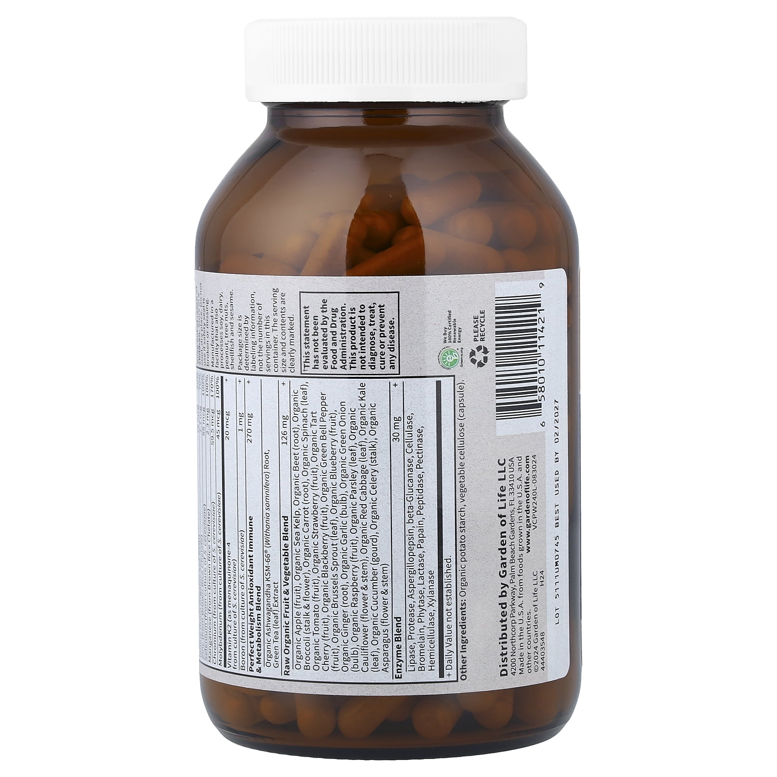 Garden of Life Vitamin Code, Perfect Weight, 240 Vegetarian Capsules