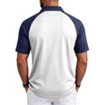 thumbnail image 3 of Oazcsf Mens Polo Shirt Short Sleeve Collared Raglan Golf Polos Color Block Casual Stretchy Golf Polos,Navy,L, 3 of 5