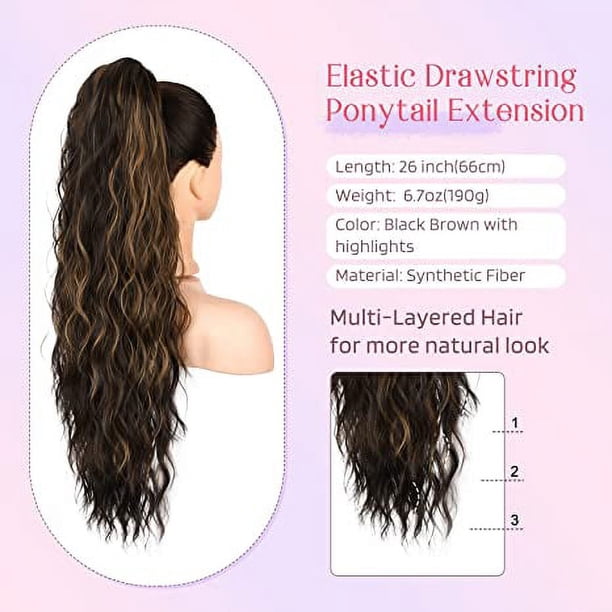 Ponytail Extension, Drawstring Ponytail Hair Extensions 26  display picture 2