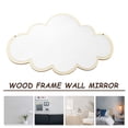 thumbnail image 3 of Espejo de pared colgante con diseño de nube, con marco de madera, ideal para el hogar, el baño, el dormitorio y la entrada., 3 of 8