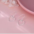 thumbnail image 5 of Solid 925 Sterling Silver 1.8CM Hollow Heart Drop Earrings for Women Teens Sweet Love Dangle Earrings, 5 of 6