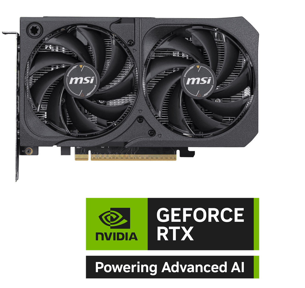 MSI GeForce RTX 5050 8G SHADOW 2X OC Graphics Card, 8GB GDDR6, DPx3, HDMIx1, DLSS 4