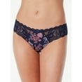 thumbnail image 2 of Joyspun Women's Microfiber and Lace Thong Panties, 3-Pack, Sizes XS to 3XL, 2 of 3