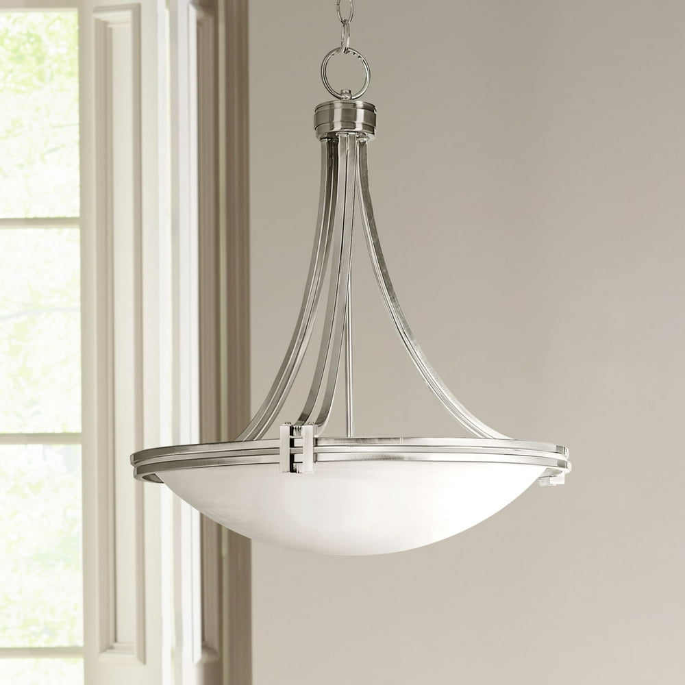 Possini Euro Design Brushed Nickel Pendant Chandelier 21 1/2" Wide