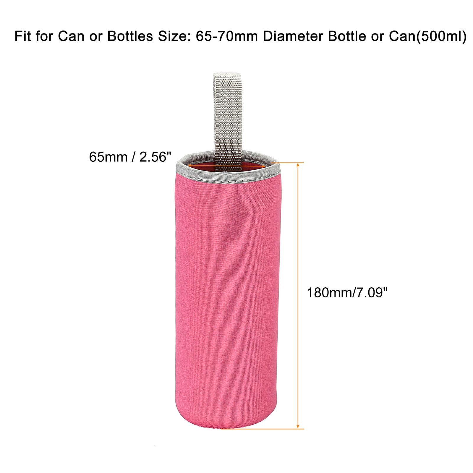 Unique Bargains Water Bottle Sleeve Neoprene Carrier Insulated Non Slip Cover Fuchsia