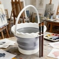 thumbnail image 1 of Cubo de agua plegable de silicona para artistas, multifuncional, para lavar pinceles, portátil, plegable, para estudios de artistas, para pintura acrílica, acuarela y óleo., 1 of 6