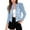 Blue, variant on Sequin Panel Puff Sleeve Jacket for Women, Velvet Contrast Open Front, Cropped Elegant Party Outerwear, 1 Piece, S-XXL, Plus Size Friendly