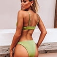 thumbnail image 4 of Women's Ribbed O-Ring String Bikini Swimsuit Cheeky Thong Swimwear Two Pieces Bathing Suit, 4 of 5