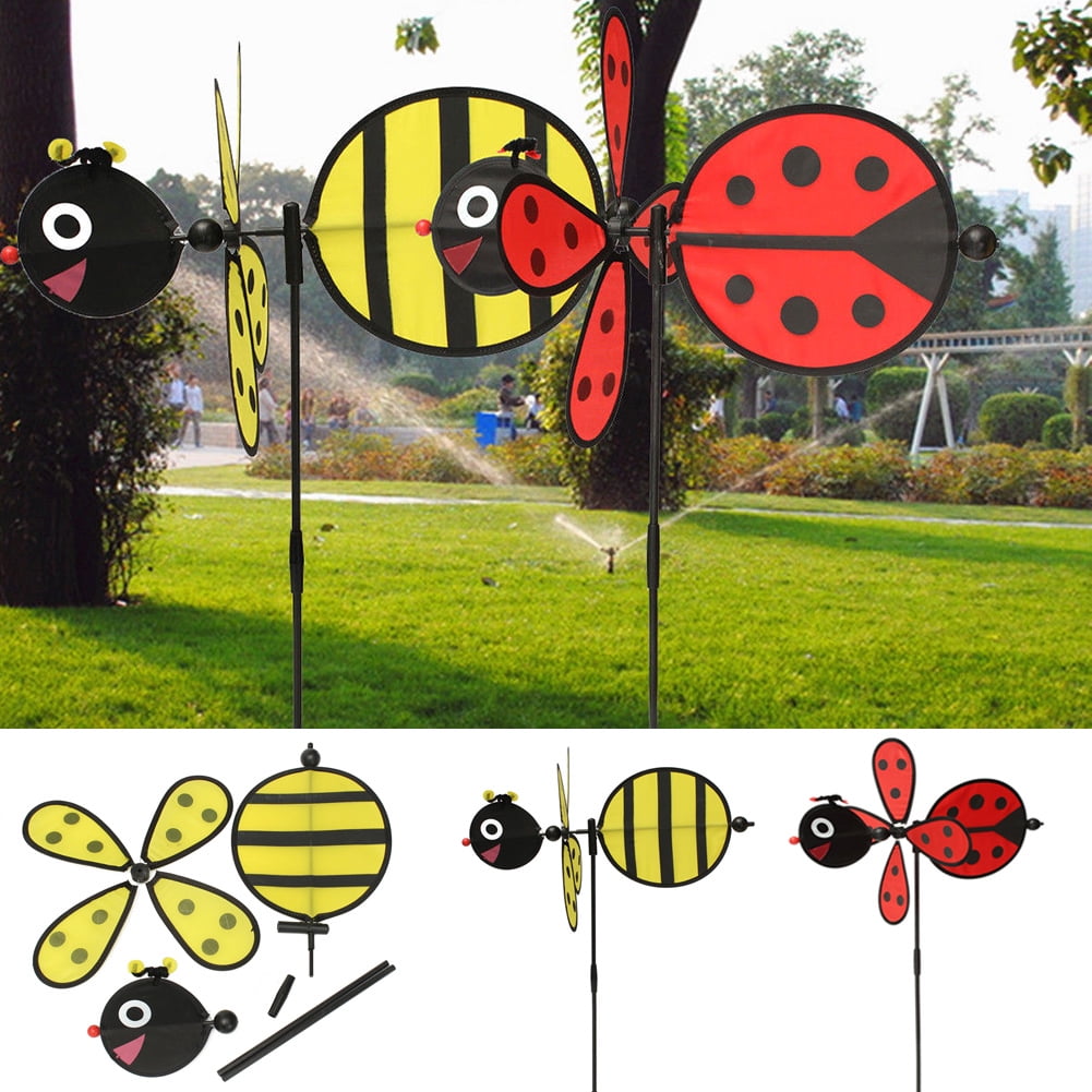 ATATMOUNT Bee Ladybug Windmill Whirligig Wind Spinner Home Yard Garden Decor Juguetes para niños