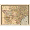 thumbnail image 2 of Cram 24x18 Gold Ornate Wood Framed with Double Matting Museum Art Print Titled - Texas, United States - Cram 1888, 2 of 4