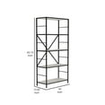 thumbnail image 5 of Gem 63 Inch Freestanding Bookcase 4 Wood Shelves Open Black Metal Frame, 5 of 5