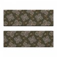 thumbnail image 2 of Flower Bench Cushion Set of 2, Ornamental Composition with Blossoming Petals Doodle Style Illustration, Standard Size Foam Pad and Decorative Cover, Umber Orange Slate Blue, by Ambesonne, 2 of 4