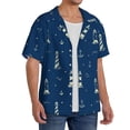 thumbnail image 3 of Salouo Lighthouses and Anchors Pattern Cuban Collar Shirts for Men Button-Down Shirt Men's Short Sleeve Shirts Hawaiian Shirts Casual Shirts -XX-Large, 3 of 6