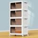 thumbnail image 1 of Cajas de Almacenamiento, Cajas Organizadoras de Plástico de 4 Niveles con Tapa de 23 Cuartos de Galón, Contenedores de Almacenamiento Apilables con Ruedas, Cajas de Almacenamiento Plegables, 1 of 6