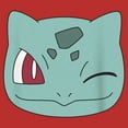 thumbnail image 2 of Women's Pokemon Bulbasaur Wink Face  Racerback Tank Top Red Heather 2X Large, 2 of 4